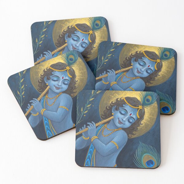 Item preview, Little Krishna Impasto Impressionist Painting – Textured Dark Theme Art designed and sold by Art of Instine.