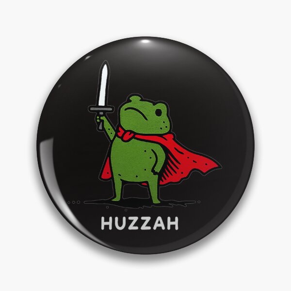 Item preview, Huzzah Frog Knight Funny Sword Meme Quote designed and sold by JanetPer1.