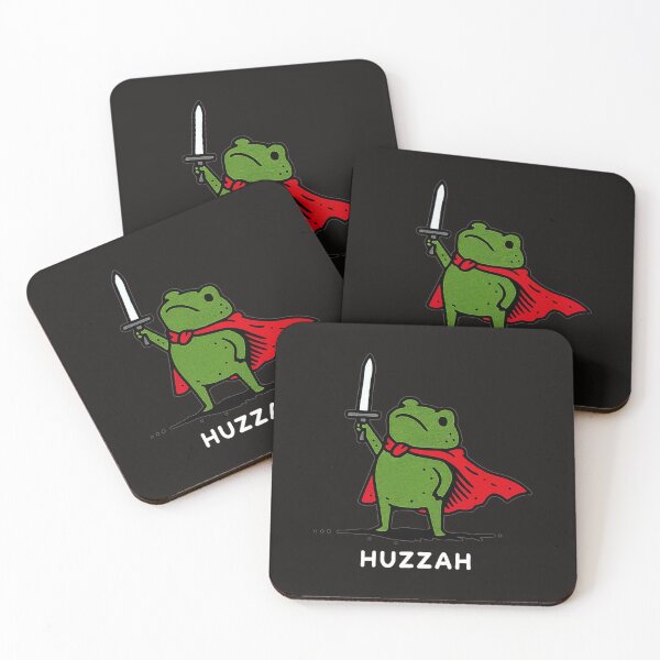 Item preview, Huzzah Frog Knight Funny Sword Meme Quote designed and sold by JanetPer1.