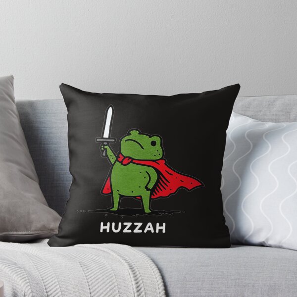 Item preview, Huzzah Frog Knight Funny Sword Meme Quote designed and sold by JanetPer1.