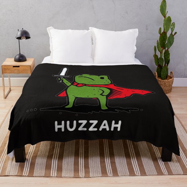 Item preview, Huzzah Frog Knight Funny Sword Meme Quote designed and sold by JanetPer1.