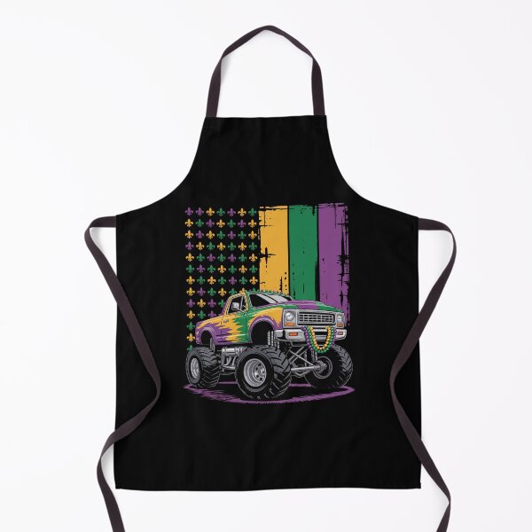 Item preview, Mardi Gras Monster Truck Beads Flag designed and sold by repconomArt.