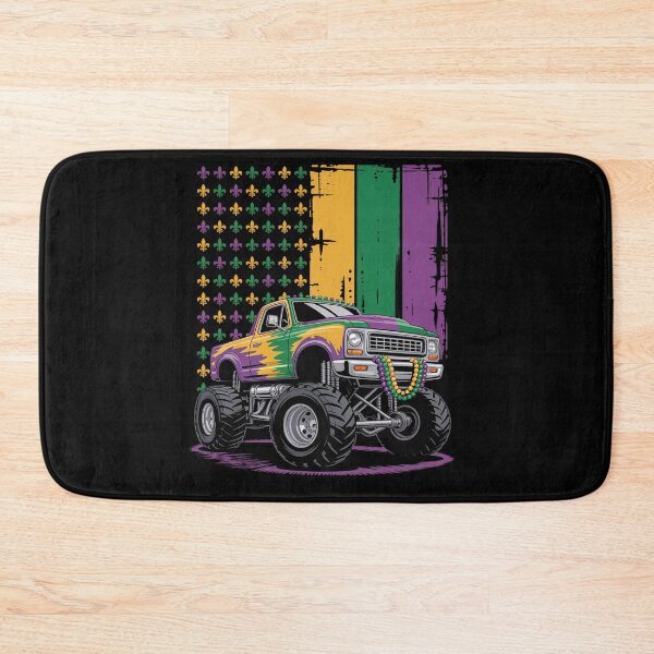 Item preview, Mardi Gras Monster Truck Beads Flag designed and sold by repconomArt.