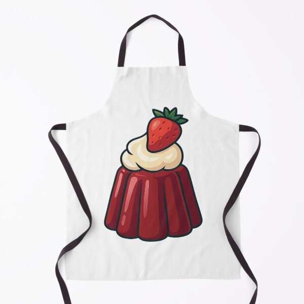 Item preview, Cartoon-style red gelatin dessert topped with whipped cream and strawberry—glossy texture and playful design on a soft background, ideal for sweet-themed visuals designed and sold by pipikijung.