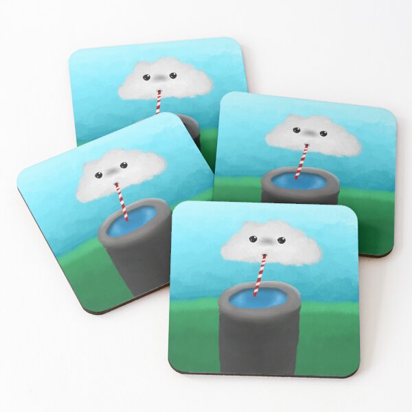 Item preview, Cute Cloud Sipping Water With Straw designed and sold by BnutPutterArts.