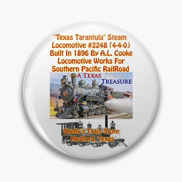 Item preview, 'Texas Tarantula' #2248 Steam Locomotive, Shelly's Train Store, Vintage, Classic, Collectible Train Logos, Rail & Railroad Logos, stickers, t-shirts, posters designed and sold by MoreEZUSA-Here.