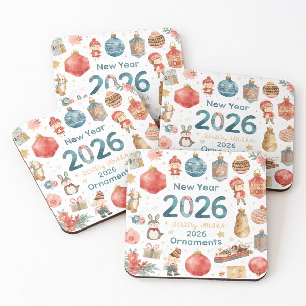 Item preview, Happy New Year 2026 Vector Text Design with Gift Box Illustration designed and sold by PWDigitalArt.