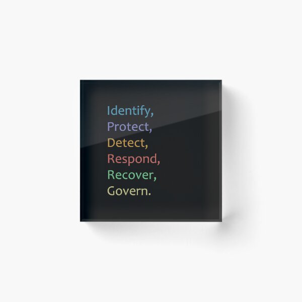 Item preview, NIST CSF Identify, Protect, Detect, Respond, Recover - Cyber Security Framework (Dark Background) designed and sold by cyberbcat.