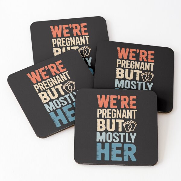 Item preview, We're Pregnant But Mostly Her, Couple Pregnancy Announcement designed and sold by BotboutiquePre.