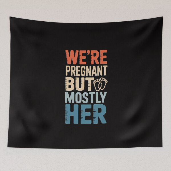 Item preview, We're Pregnant But Mostly Her, Couple Pregnancy Announcement designed and sold by BotboutiquePre.
