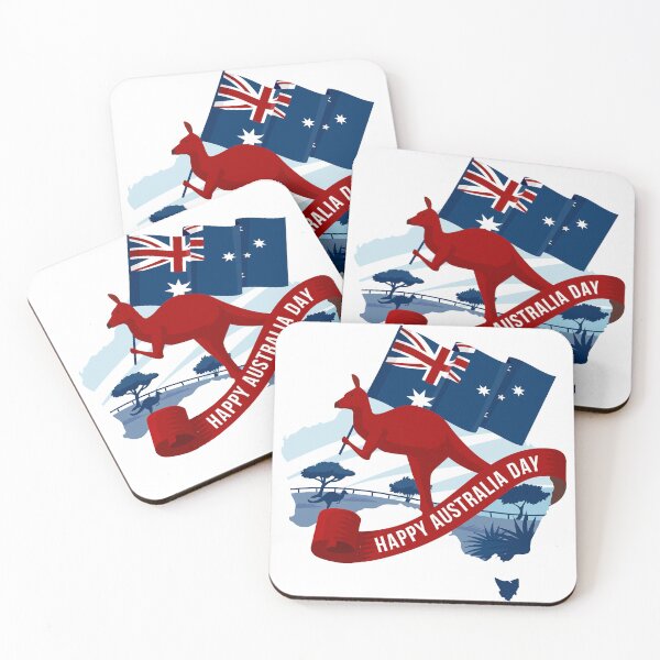 Item preview, Happy Australia Day – Kangaroo & Australian Map Celebration Art designed and sold by SIDXFACTOR.