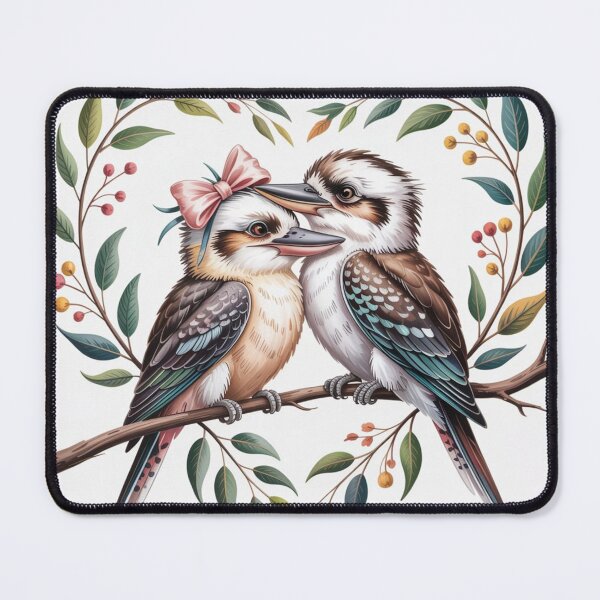 Artikelvorschau, Verliebtes Kookaburra-Pärchen – Romantische Illustration süßer australischer Vögel zum Valentinstag entworfen und verkauft von Wennebabs.