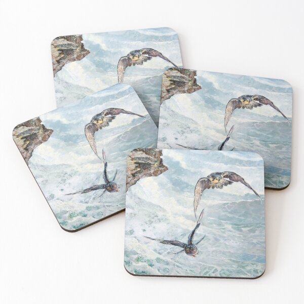 Item preview, Wild Peregrine Falcon, Pigeon Chase over the Boiling Sea  designed and sold by Pieter Zaadstra Studio.
