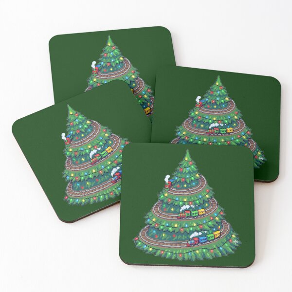 Item preview, Pixel Christmas Tree with Toy Train • Retro 16-Bit Holiday Art designed and sold by MuseAI.