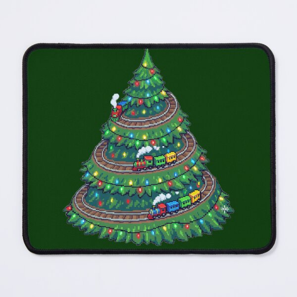 Item preview, Pixel Christmas Tree with Toy Train • Retro 16-Bit Holiday Art designed and sold by MuseAI.