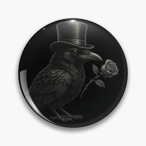 Item preview, Victorian Gentleman Raven with Rose – Gothic Romantic Crow – Dark Elegant Aesthetic designed and sold by Mouraludia.