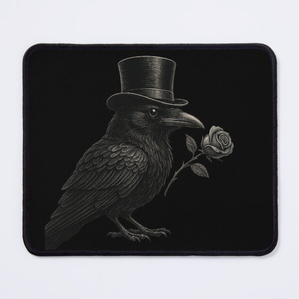 Item preview, Victorian Gentleman Raven with Rose – Gothic Romantic Crow – Dark Elegant Aesthetic designed and sold by Mouraludia.