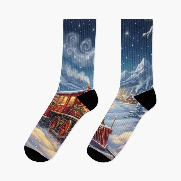 Item preview, Magical Christmas Steam Train in Snowy Winter Forest – Cozy Holiday Art designed and sold by MuseAI.