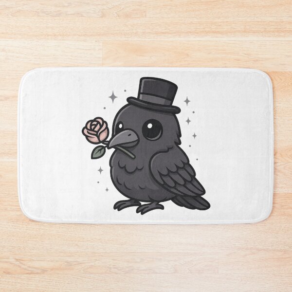 Item preview, Cute Dapper Crow with Rose – Spooky-Cute Gothic Bird – Kawaii Raven Aesthetic designed and sold by Mouraludia.