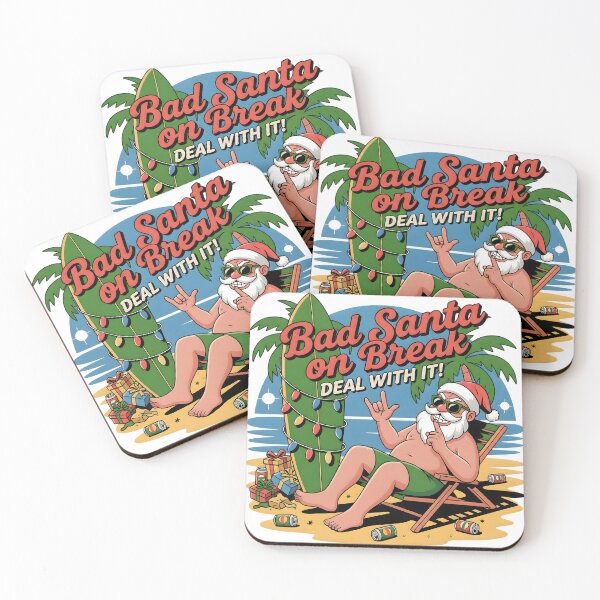 Item preview, Bad Santa on Break – Tropical Christmas Art designed and sold by SoulenCify.