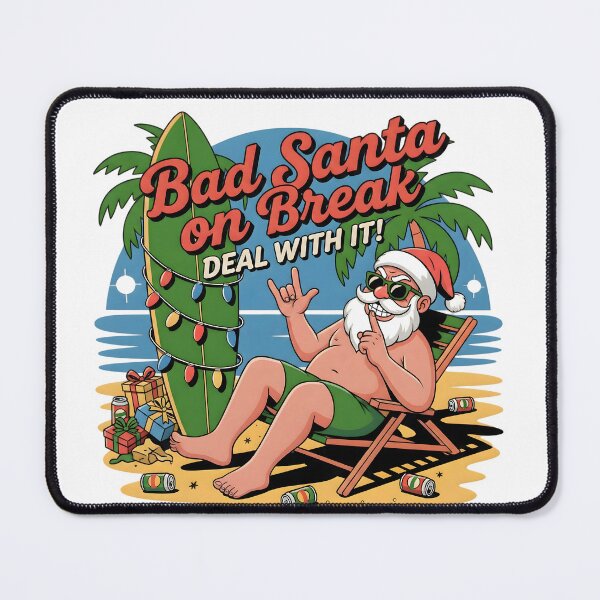 Item preview, Bad Santa on Break – Tropical Christmas Art designed and sold by SoulenCify.