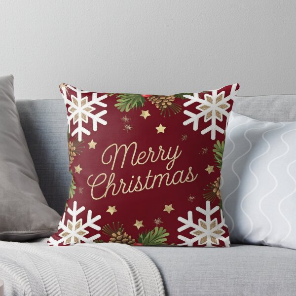 Item preview, Sparkling Red & Gold Christmas Pattern Throw Blanket & Pillow Set - Pinecone & Snowflake Decor designed and sold by ZyxDes.