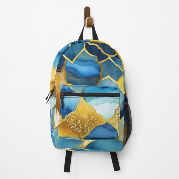 Item preview, Blue And Golden Alcohol Ink Marbled Designs Pattern  designed and sold by DEC02.