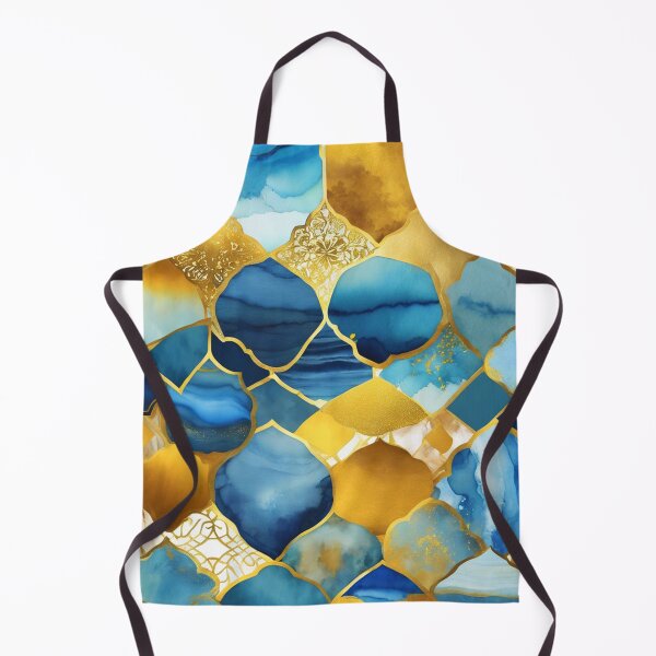 Item preview, Blue And Golden Alcohol Ink Marbled Designs Pattern  designed and sold by DEC02.