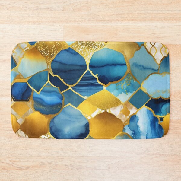 Item preview, Blue And Golden Alcohol Ink Marbled Designs Pattern  designed and sold by DEC02.