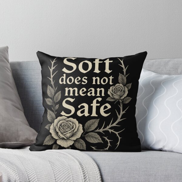 Item preview, “Soft Does Not Mean Safe” – Gothic Floral Quote – Dark Feminine Aesthetic designed and sold by Mouraludia.
