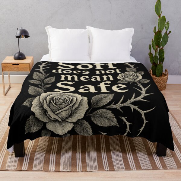 Item preview, “Soft Does Not Mean Safe” – Gothic Floral Quote – Dark Feminine Aesthetic designed and sold by Mouraludia.