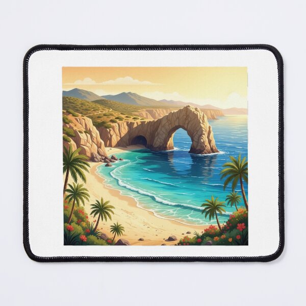 Item preview, El Arco Cabo San Lucas Tropical Cartoon Style Illustration designed and sold by harmandragon04.