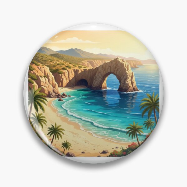 Artikelvorschau, El Arco Cabo San Lucas Tropische Illustration im Cartoon-Stil entworfen und verkauft von harmandragon04.