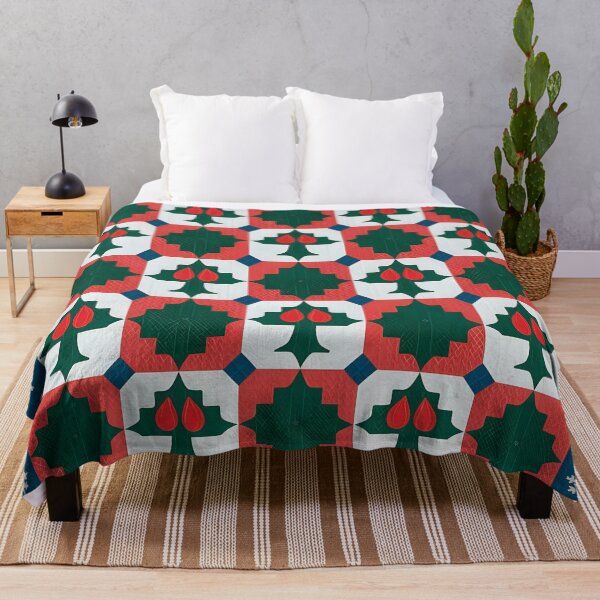 Item preview, Crochet Granny Square Christmas Throw Blanket & Pillow Set - Festive Red & Green Tree Pattern designed and sold by ZyxDes.