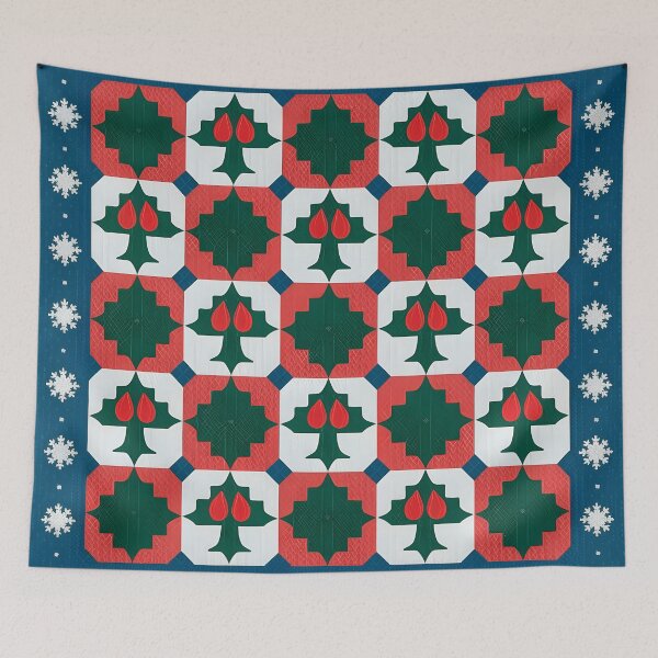 Item preview, Crochet Granny Square Christmas Throw Blanket & Pillow Set - Festive Red & Green Tree Pattern designed and sold by ZyxDes.