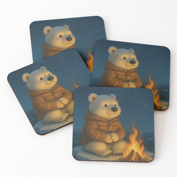 Item preview, little polar bear by the campfire designed and sold by Mauswohn.