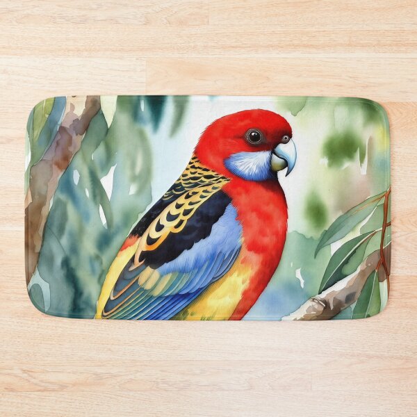 Item preview, Vibrant Eastern Rosella Bird Watercolor Art designed and sold by ChrisButler.