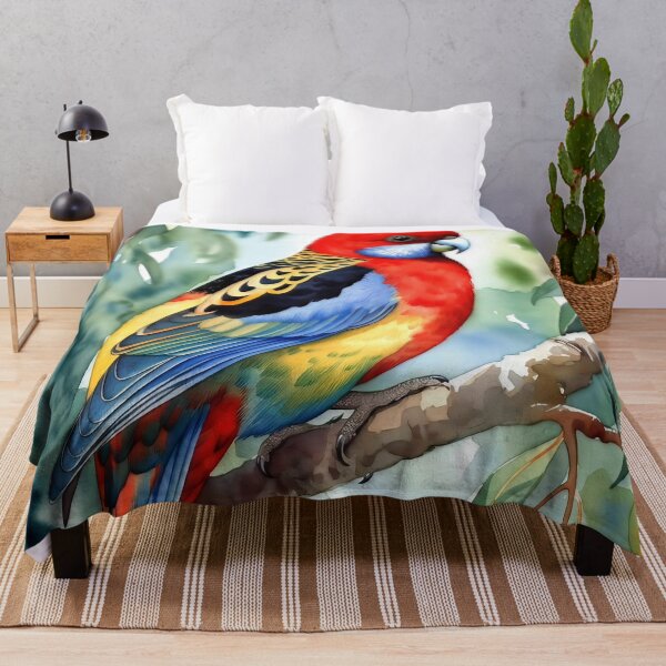 Item preview, Vibrant Eastern Rosella Bird Watercolor Art designed and sold by ChrisButler.