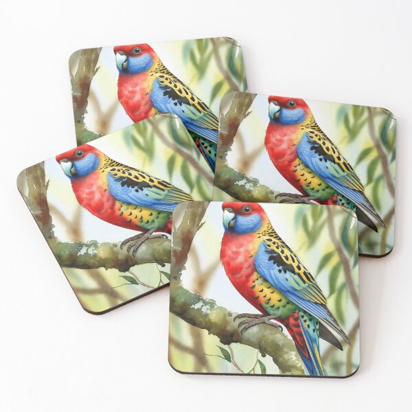 Item preview, Australian Eastern Rosella Parrot Art in Vivid Watercolor designed and sold by ChrisButler.