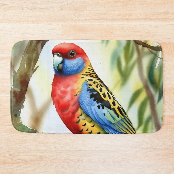 Item preview, Australian Eastern Rosella Parrot Art in Vivid Watercolor designed and sold by ChrisButler.
