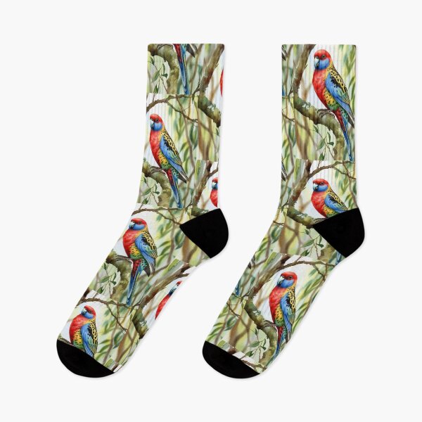 Item preview, Australian Eastern Rosella Parrot Art in Vivid Watercolor designed and sold by ChrisButler.