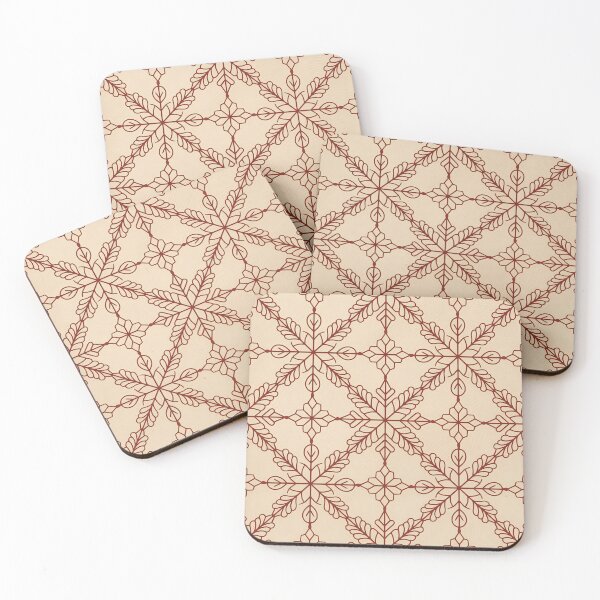 Item preview, Elegant Red Lacework Snowflake Christmas Throw Blanket & Pillow Set - Cream Winter Pattern designed and sold by ZyxDes.