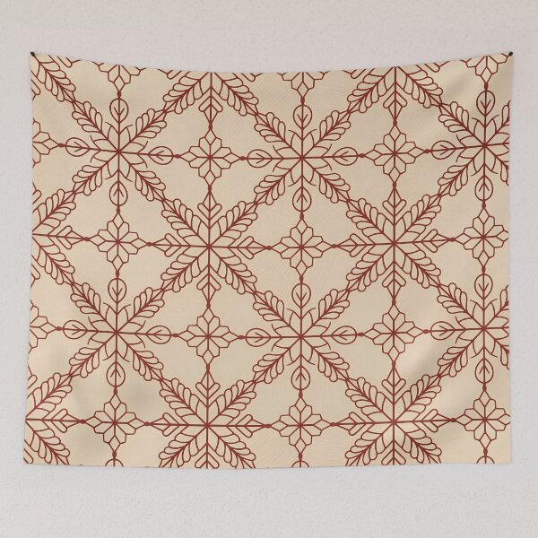 Item preview, Elegant Red Lacework Snowflake Christmas Throw Blanket & Pillow Set - Cream Winter Pattern designed and sold by ZyxDes.