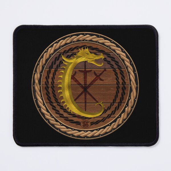 Item preview, Letter C of the Dragonfont Initial Capital Monogram on Round Shield Frame Copper 2 designed and sold by Swabcraft.