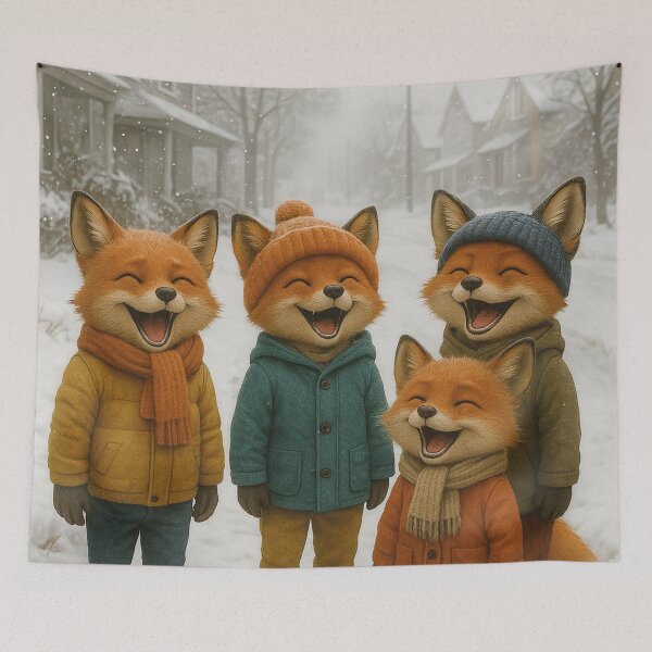 Item preview, The Fuchs family is looking forward to winter. designed and sold by Mauswohn.