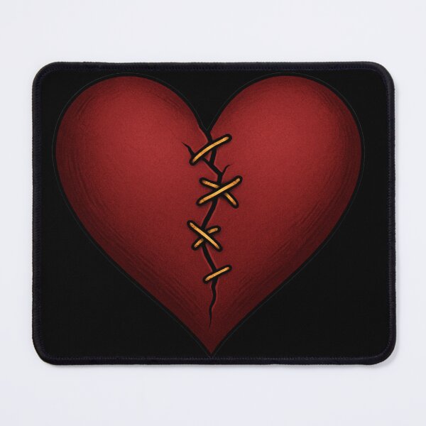 Item preview, Stitched Broken Heart – Gothic Soft Valentine – Healing Heart Illustration designed and sold by Mouraludia.