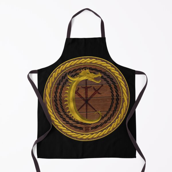 Item preview, Letter C of the Dragonfont Initial Capital Monogram on Round Shield Frame Gold 1 designed and sold by Swabcraft.