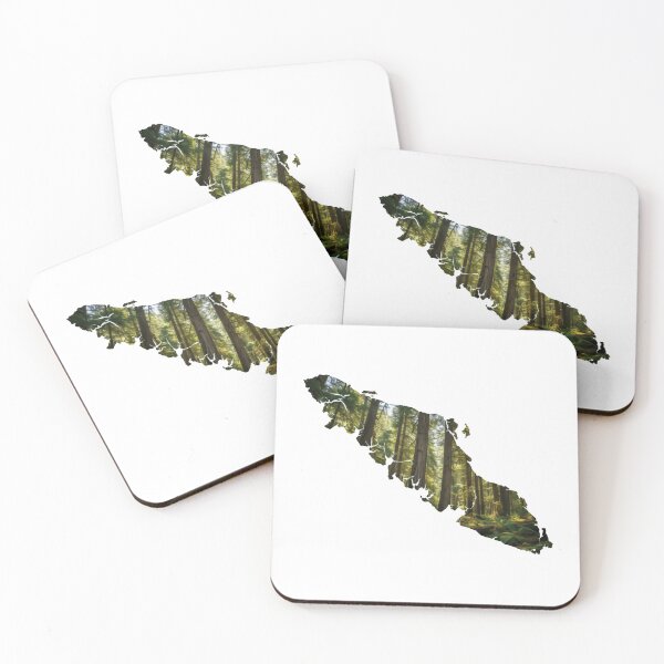 Item preview, Vancouver Island Map Silhouette with a Lush Temperate Rainforest. designed and sold by HumansStuck12.