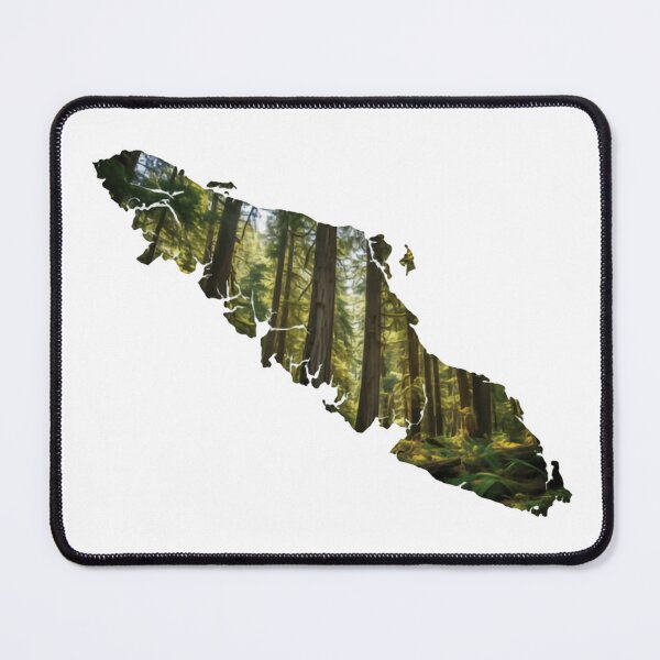 Item preview, Vancouver Island Map Silhouette with a Lush Temperate Rainforest. designed and sold by HumansStuck12.
