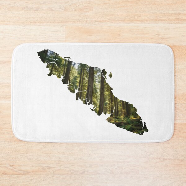 Item preview, Vancouver Island Map Silhouette with a Lush Temperate Rainforest. designed and sold by HumansStuck12.